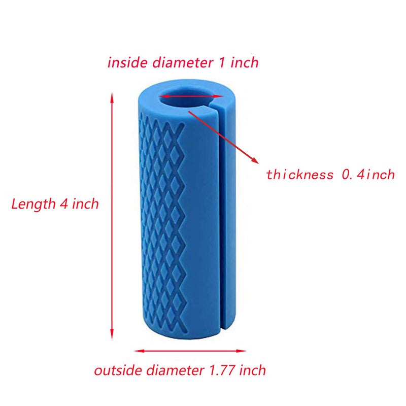 IADUMO Bar Grips for Weightlifting Thick Barbell Bar Grips Gym Grips Pull Up Bar  Rope Grips Dumbbell Grips Arm Blaster Adapter for Powerlifting Rack Ergonomic (Blue) - Image 2